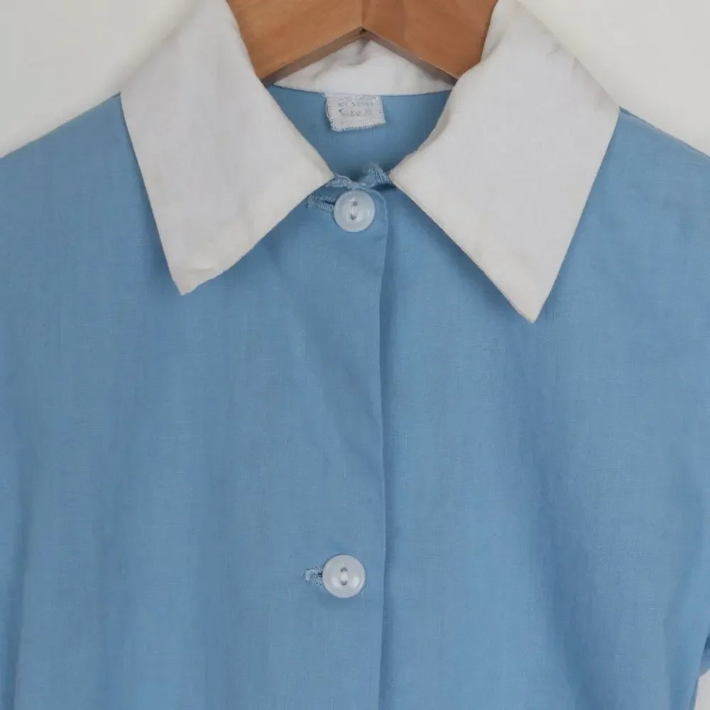 Vintage 1950s Kids Short Sleeve Collar Uniform Dress Size 6/8